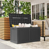 Rattan Texture Storage Container with Wheels & Lockable Lid Grey
