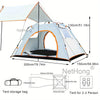 2-3 Man Tent Luxury Waterproof with Porch Awning 3 Person Camping Tent Hiking uk