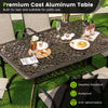 150CM Outdoor Dining Table All-Weather Cast Garden Aluminum Table w/Umbrell Hole