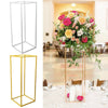2PCS Rectangular Flower Stand Centrepiece Pedestal Metal Wedding Decorations