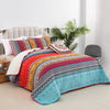 Boho Patchwork Bedspread Quilte Set Throw Rugs Bedding Double Size Pillowcases