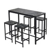 5Pcs Bar Table Stools Set 4 Bar Stools for Breakfast Pub Counter Small Apartment