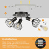 Modern 3 Way Adjustable LED Ceiling Spotlight Round Kitchen Spot Light w/ Nkfksl