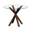 Round Tempered Glass Dining Table 100cm Kitchen Table Modern Furniture Cross Leg