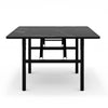 Folding Coffee Dining Table with Marble Effect Top Metal Frame Gaming Desk Home