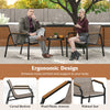 Morden Conversation Bistro Set w/Square Side Table-Brown
