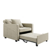 Folding Sofa Bed Fabric Cream Sleeper Pull Out Convertible Arm Chair Adjustable