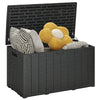 336L Garden Storage Box, Outdoor Furniture Organizer with Wheels Handle Black
