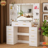 Dressing Table With 11 LED Bulbs Mirror 7 Drawers Large Vanity Table Desk