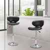 Set of 2 Counter Barstools Faux Leather Bar Stools Swivel Adjustable Bar Chairs