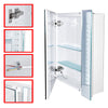 6000K Pure White LED Illuminated Bathroom Mirror Cabinet with 240V Shaver Socket