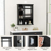 Wall-mounted Bathroom Cabinet Storage Organizer w/Mirror Doors-Black