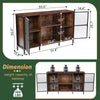 Rengue Liquor Cabinet Industrial Wine Bar Cabinet for Liquor and Glass for Home