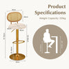 Set of 2 Bar Stools Adjustable Swivel Upholstered Velvet Pub Dining Chairs