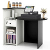 Reception Desk Front Counter Desk w/ Lockable Drawer Checkout Table w/ Shelf