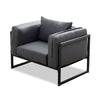 Single/Double/Triple Sofa Armchair Faux Leather Cushion Seat Metal Frame Armrest