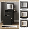Modern Dressing Vanity Table Set with LED Mirror Stool Side Panel 2 Drawers