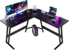 Devoko L Shaped Computer Gaming Desk Corner Gaming Desks 120x120x75cm Black