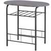 3 Pcs Compact Dining Room Set Kitchen Breakfast Bar Table with Storage Shelf