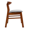 2PCS Dining Chairs Fabric Upholstered Kitchen Seat Side Chairs Solid Wood Frame