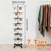 70 Hook Floor Stand 7 Rotating Tiers in Chrome Retail Shop Display 160cm Black