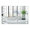 Illuminated LED Bathroom Mirror with Clock Demister Touch Sensor Wall Mounted
