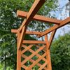 Wooden Garden Arch Pergola Feature Archway Natural with Square Top (Tan) Trellis