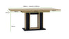 Extendable Dining Table Oak Finish Extending 140 180cm Black Pillar Frame Ford