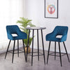 2 x Velvet Bar Stools Metal Leg Padded Seat Breakfast Stools Kitchen Chair New