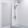 Bathroom Bath Shower Screen Square Modern Over Chrome 800mm Reversible 6mm Glass