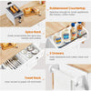 Rolling Kitchen Island Cart on Wheels with Drop-Leaf Countertop and 4 Drawers