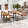 4 Pieces Acacia Wood Patio Dining Set-Natural