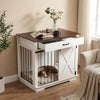 Wooden Pet Dog Crate Pet Dog Kennel Cage Furniture End Table w/ 1 Large Drawer