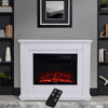 Electric Fireplace Insert LED Log Fire Flame White Surround Standing Heater Set