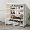 Shoe Rack with Wheels Entryway Hallway Shoes Organizer Storage Shelf Stand White