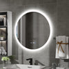 Illuminated Bathroom Mirror with LED Lights Demister Touch Sensor Time Display
