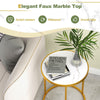 2PCS Marble Top Sofa Side Table Modern Round End Table Compact Coffee Table