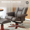 Recliner Chair with Footstool, PU Leather Armchair Leisure Lounge Chair, Brown