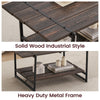 2-Tier Large Wood Coffee Table with Storage Shelf Living Room Furniture