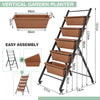 5-Layer Vertical Raised Garden Bed Elevated Freestanding Planter w/Wheels