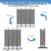 3 Panels Privacy Screen Panels Folding Room Wall Divider with Stable Foot Grey