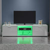 Modern High Gloss 2 Door TV Stand Unit Cabinet Entertainment Sideboard LED Light