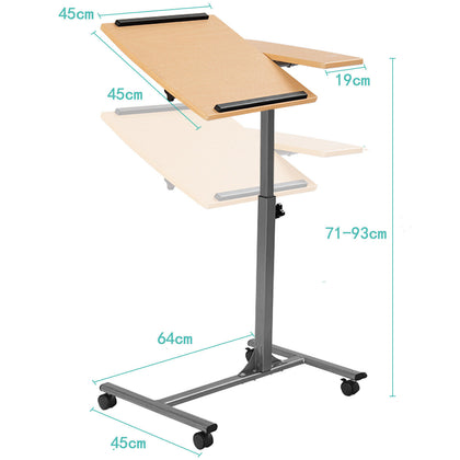 Adjustable Laptop Table ffice Rolling Overbed Table Computer Workstation