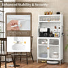 Kitchen Pantry Storage Cabinet Freestanding Kitchen Buffet With Adjustable Shelf