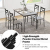 5-Piece Dining Table Set Modern Kitchen Room Table and Chairs Set w/Metal Frame