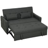 2 Seater Sofa Bed, Convertible Pull Out Bed Settee, Charcoal Grey