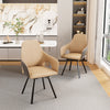 Set of 2 Two-tone Microfiber Leather Upholstered Dining Chairs Swivel Armchairs