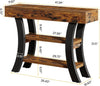 41" Small Console Table for Entryway 3-Tier Rustic Sofa Table with Storage Shelf