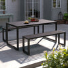 3Pcs Camping Table & Bench Set Outdoor Garden Bistro Patio Yard Furniture Black
