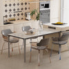 High Gloss Marble Dining Table Rectangular Kitchen Dining Room Table Strong Base
